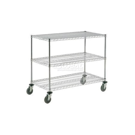 Nexel    Chrome ESD Adjustable Shelf Truck, 3 Shelf, 42L X 18W X 40H, Polyurethane Casters